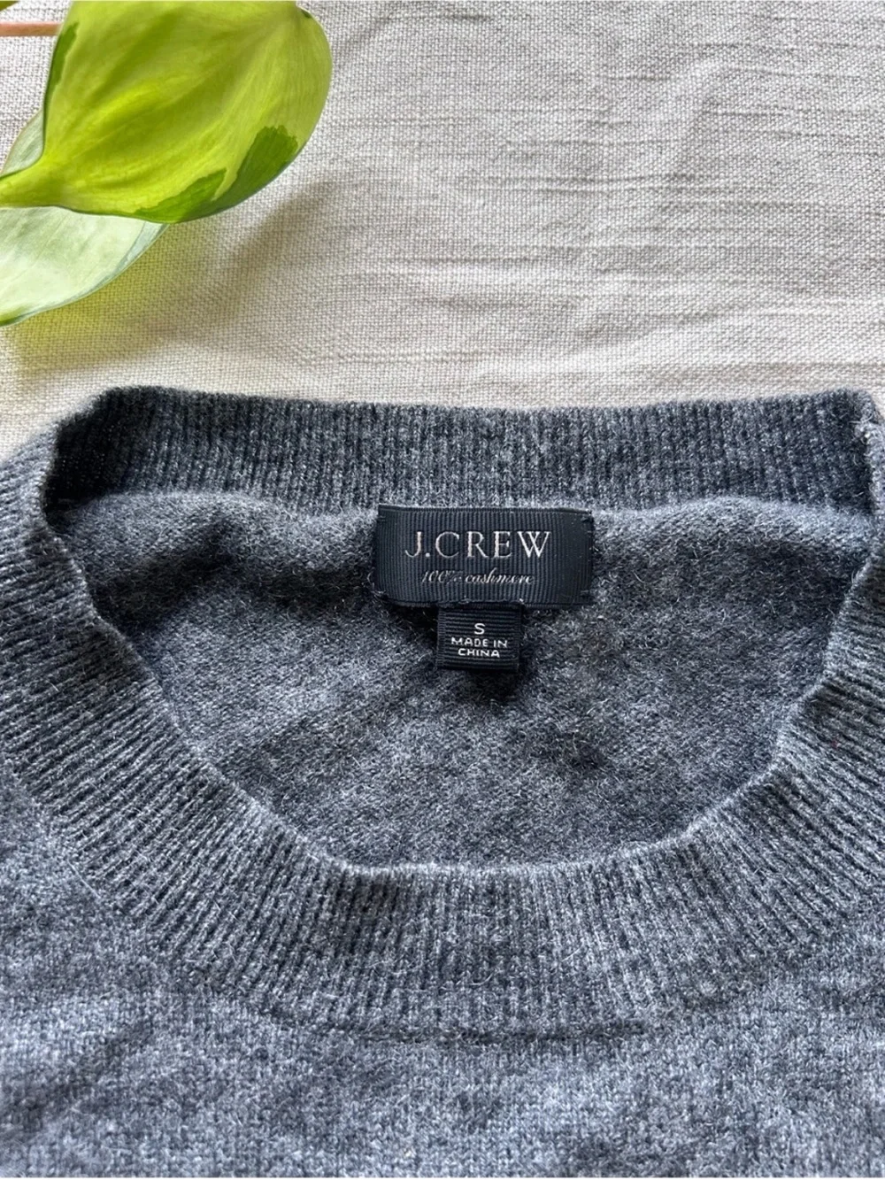 Cashmere J.Crew Soft Heather Gray Crewneck Sweater